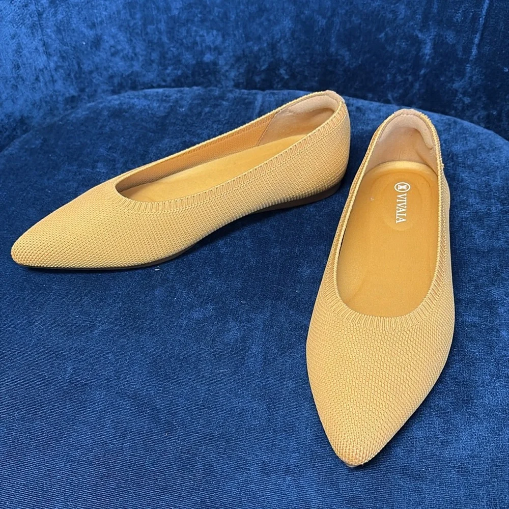 Vivaia aria pointed toe ballet flat mustard yellow - Picture 6 of 6